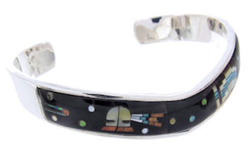Multicolor Silver Native American Mesa Design Cuff Bracelet YS67427